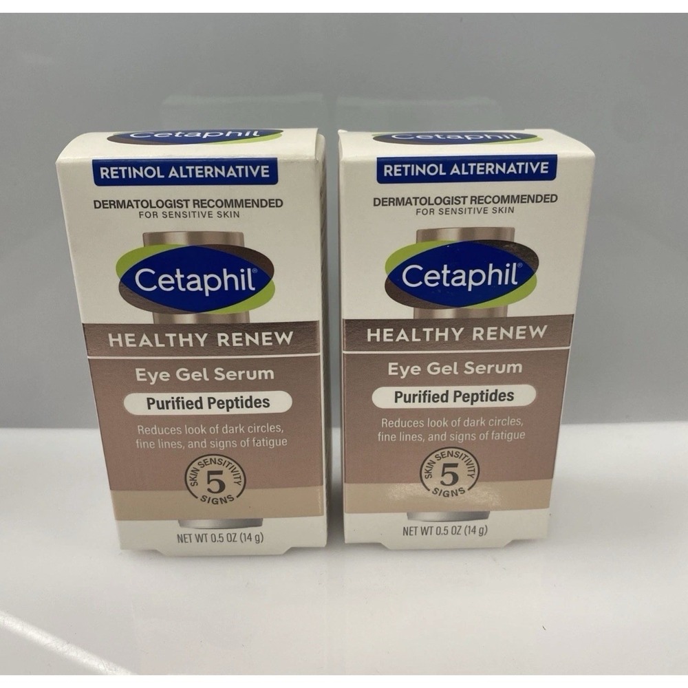 2X Cetaphil Healthy Renew Gel Purified Peptides Under Eye Serum 0.5 Oz